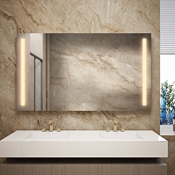 Rectangular Bathroom Mirror LED for Vertical or Horizontal Mounting