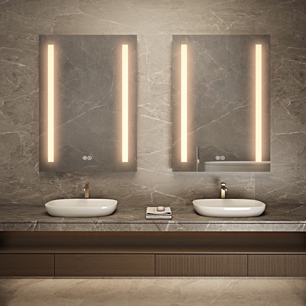 Rectangular Bathroom Mirror LED for Vertical or Horizontal Mounting