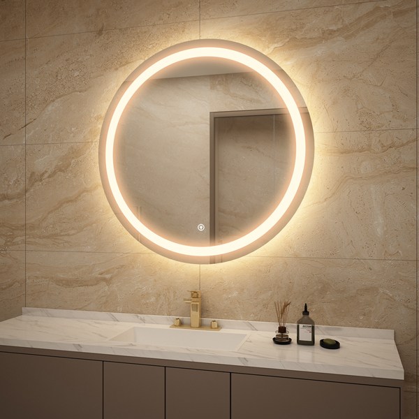 Round Bathroom Mirror with Light for Project and Distribution Programs