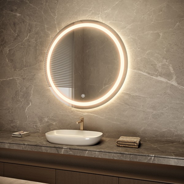 Round Bathroom Mirror with Light for Project and Distribution Programs