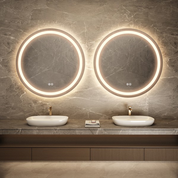 Round Bathroom Mirror with Light for Project and Distribution Programs