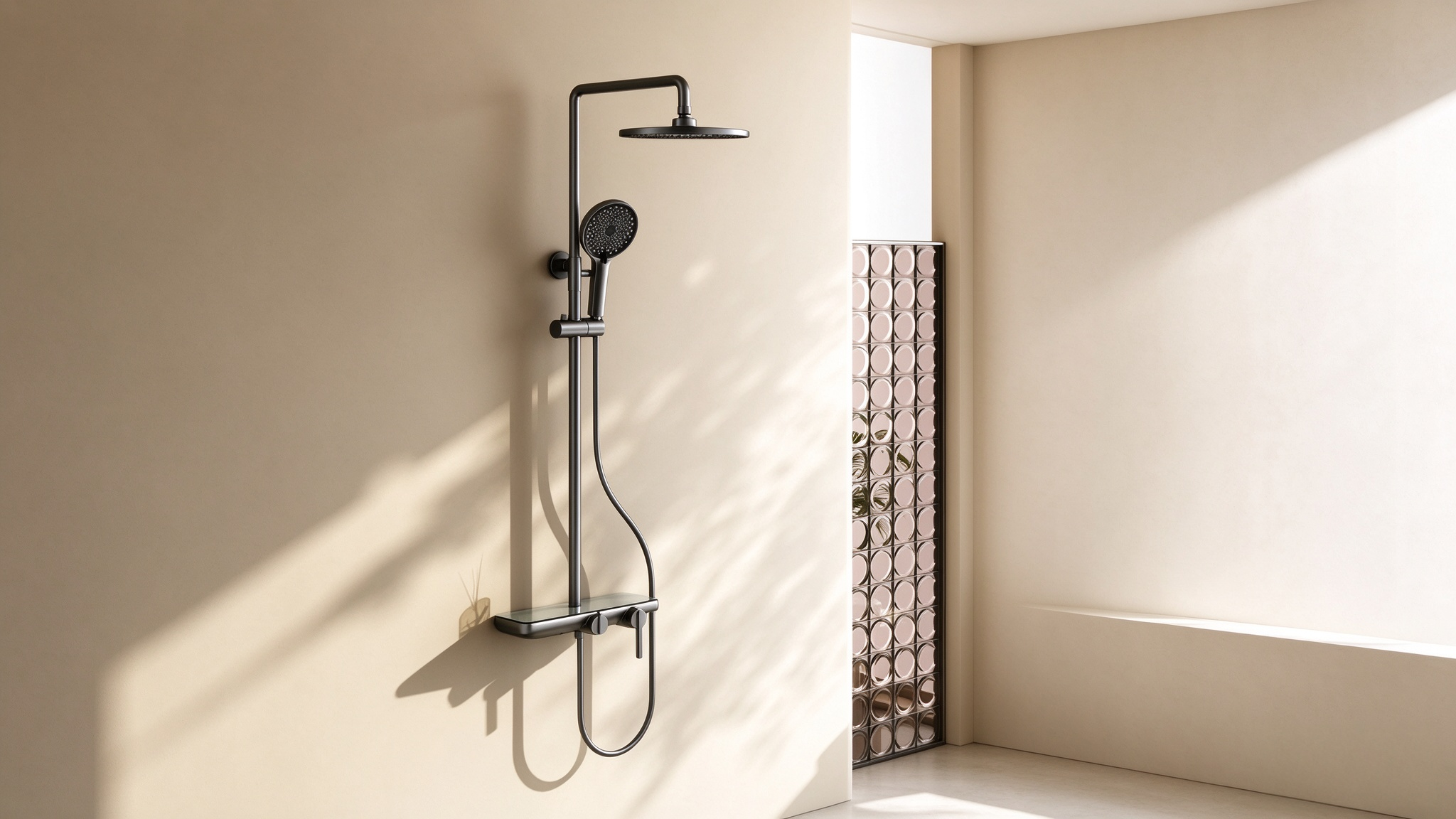 Three-Function Shower Head Set for Home Bathroom Cold and Hot Water Rain Shower Shower Head Set